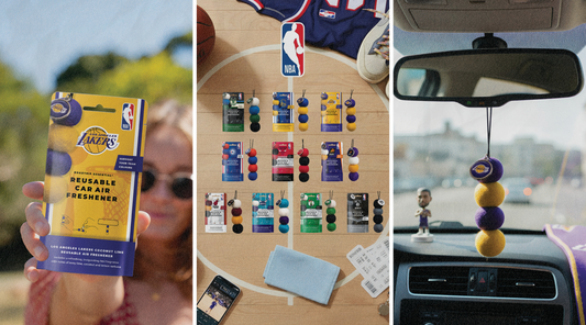 Collection of NBA team car accessories and reusable diffusers